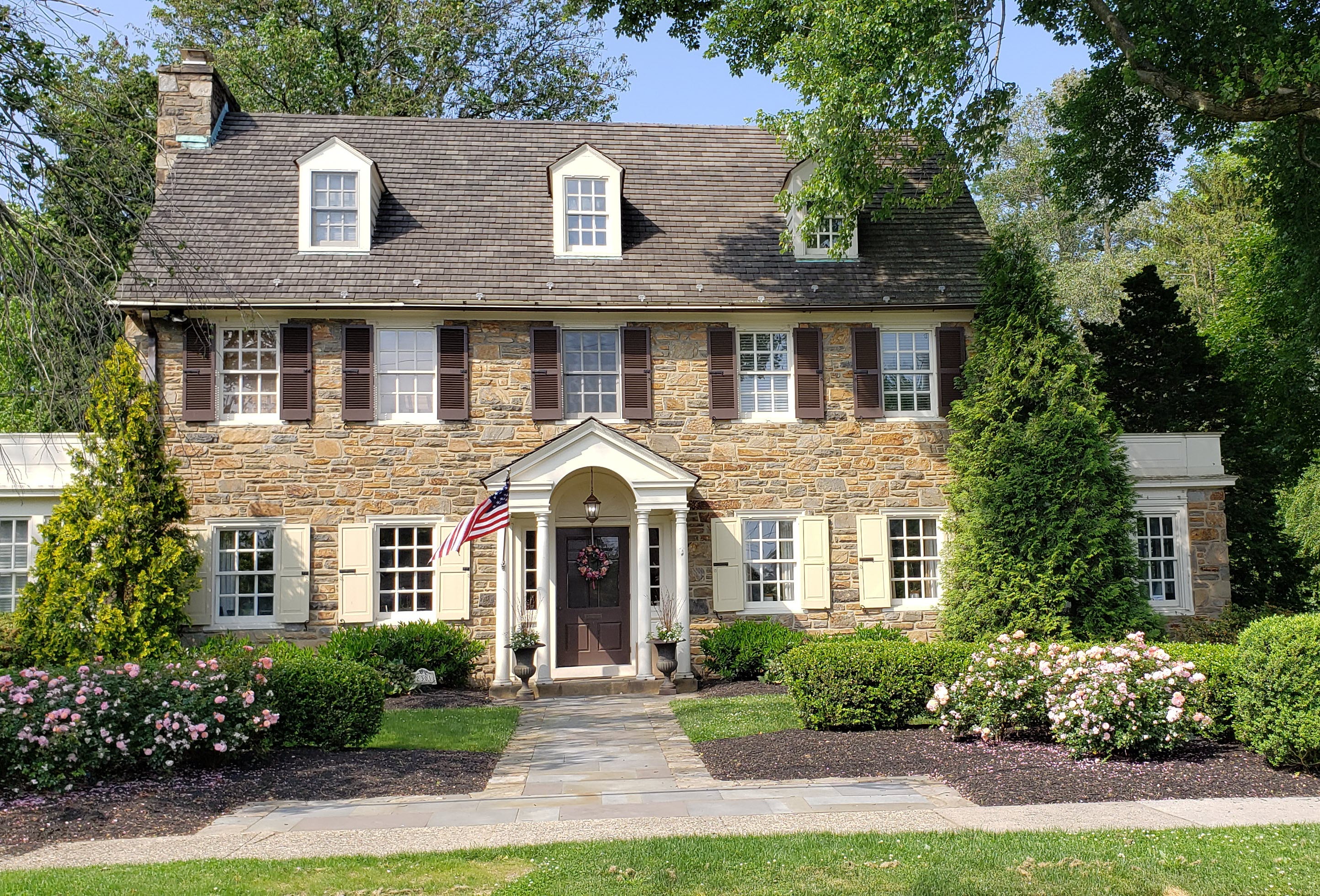 exterior of brick house in the Berkshires, MA